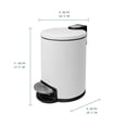 thumbnail image 3 of Acento Rondo Round Step Trash Can, 0.8 Gallon Compact Bathroom Waste Bin with Soft-Close Lid and Removable Liner Bucket, Matte White, 3 of 10