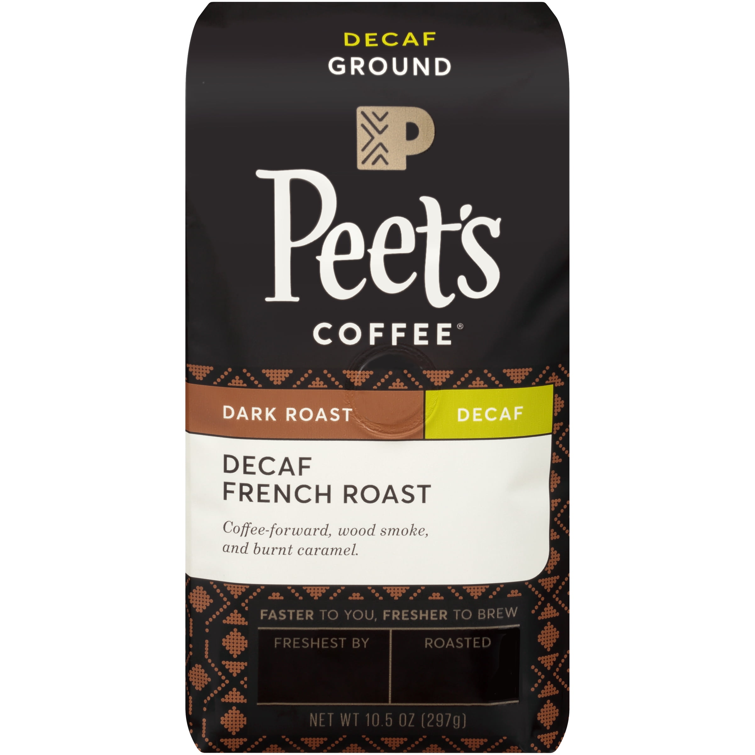 Peet's Coffee French Roast Decaf Ground Coffee, Dark Roast, 10.5 oz