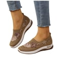 thumbnail image 6 of YLYL Womens Embroidered Knit Sneakers Thick Sole No Slip Arch Support Breathable Lightweight Walking Shoes, 6 of 9