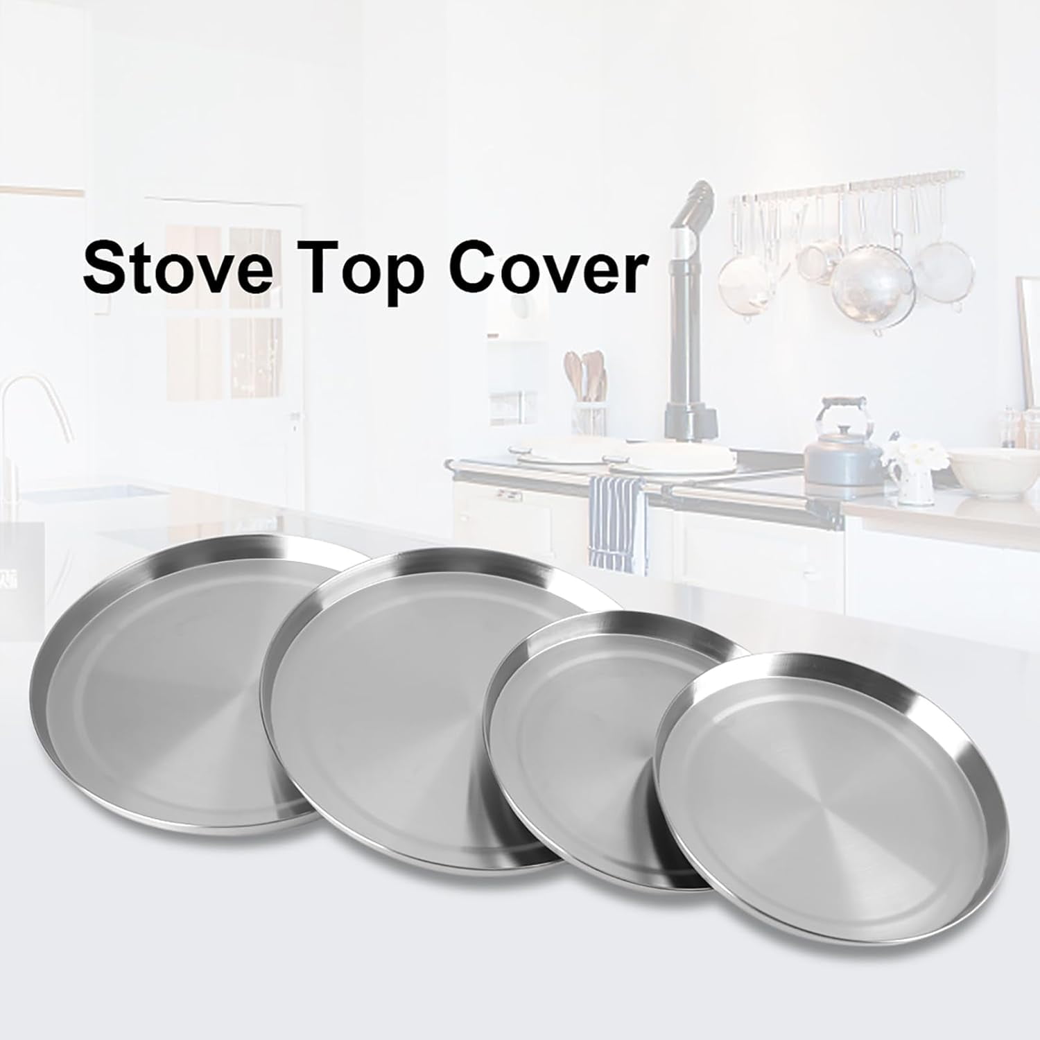 YW Stove Top Cover Stainless Steel Kitchen Stove Top Burner Covers Cooker Protection Kitchen Stove Cover for Standard Sized Electric Stove, Sliver-0810