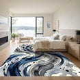 thumbnail image 3 of ODIKA 8'x10' Machine Washable Non-Slip Area Rug, Abstract Navy Blue High Traffic Rug, Blue, 956056, 3 of 7