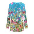 thumbnail image 5 of Qertyioot Hauts de Mode pour Femmes, Blouse Décontractée à Manches Longues Col Rond Imprimé Folk-custom, 5 of 5