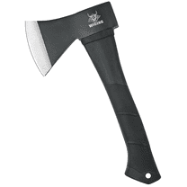 WICING 11.2" Camping Hatchet, Carbon Steel & Fiberglass Handle with Anti-Slip & Shock Reduction for Wood Cutting & Kindling