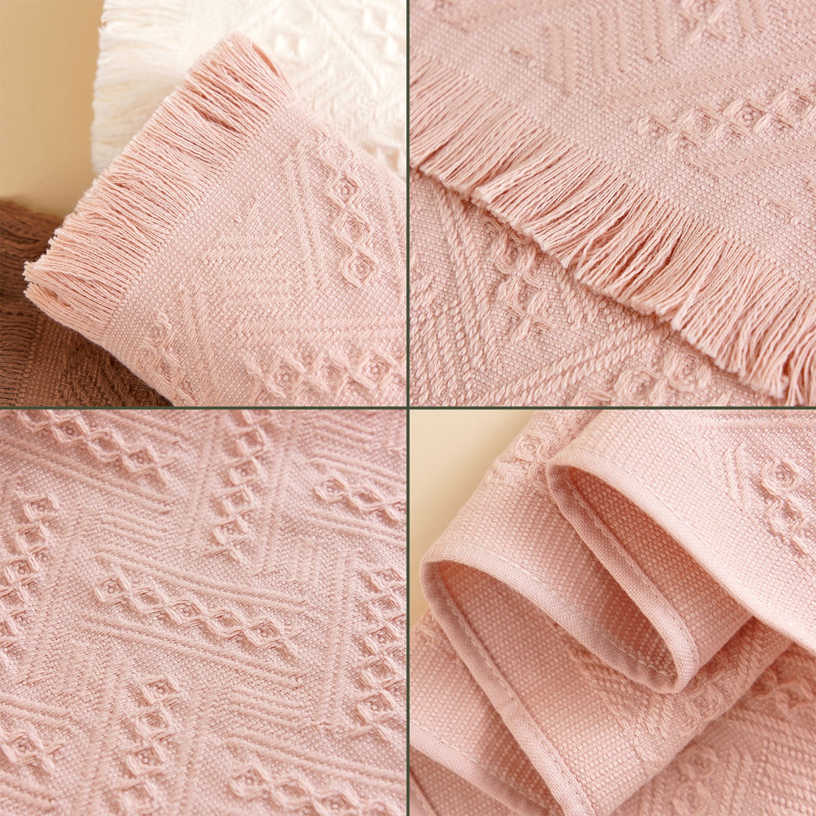 4 Pack Fringed Guest Towel Gift Set, Wedding Bridesmaid Favor, Personalized Hand Towel with Tassel, Decorative Cotton Towel for Home Decor, Practical Welcome Gift for Party Hostess