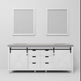 thumbnail image 3 of Lexora Home Marsyas 80" Quartz Top Double Vanity with Sinks and Mirrors in White, 3 of 8
