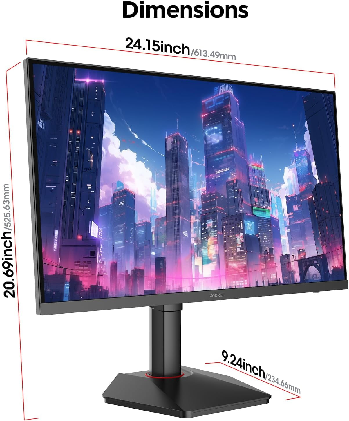 KOORUI 27 Inch QHD Gaming Monitor, 200Hz Monitor, 1ms, Fast IPS