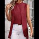 thumbnail image 5 of Camisetas Sin Mangas Informales de Negocios para Mujer, Atuendos de Verano Sin Mangas, Camisas de Trabajo Elegantes y de Moda de 2025. Rojo M, 5 of 8