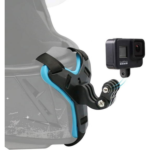 Motorcycle Helmet Chin Strap Mount for GoPro Hero 13/12/11/10/9/8/7/(2018)/6/5 Black,DJI Osmo Action 5 pro/4/3/2,Insta360 ONE R,AKASO/Campark/YI and More