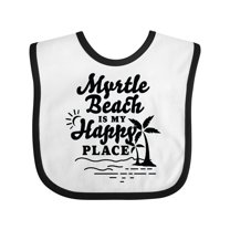 Inktastic Myrtle Beach is My Happy Place with Palm Trees Boys or Girls Baby Bib