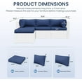 thumbnail image 2 of MRUAKA Outdoor Cushions for Patio Furniture with 5 Pillows, Waterproof Patio Furniture Cushions Replacement, 4" Deep Seat Outdoor Sectional Cushions for Chair Sofa Couch, Navy, 2 of 9