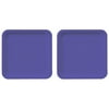 Creative Converting Touch of Color 18 Count Square Paper Dinner Plates, Purple (2 pack)
