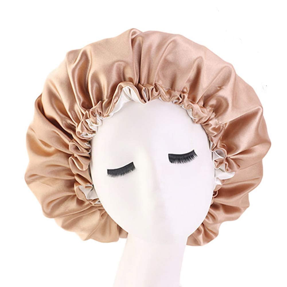 Lollanda Satin bonnet for Curly Natural Hair, Double Layer Reversible Silk Hair  Cap for Women Sleeping 