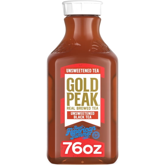 Gold Peak Unsweetened Black Iced Tea Bottle, 76 fl oz