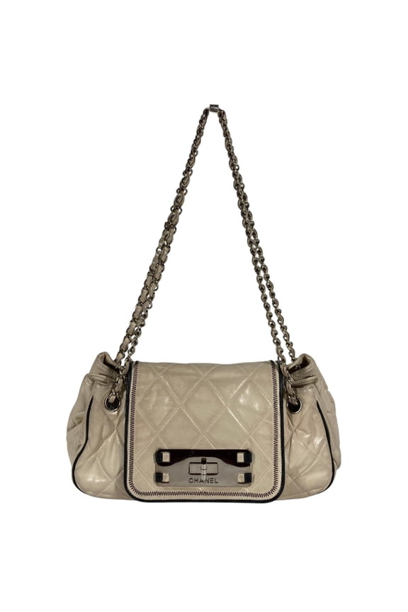 Pre-Owned CHANEL East West CC Coco Mark Logo Quilted Matelass Bag, 2.55mm Hardware, Shoulder...