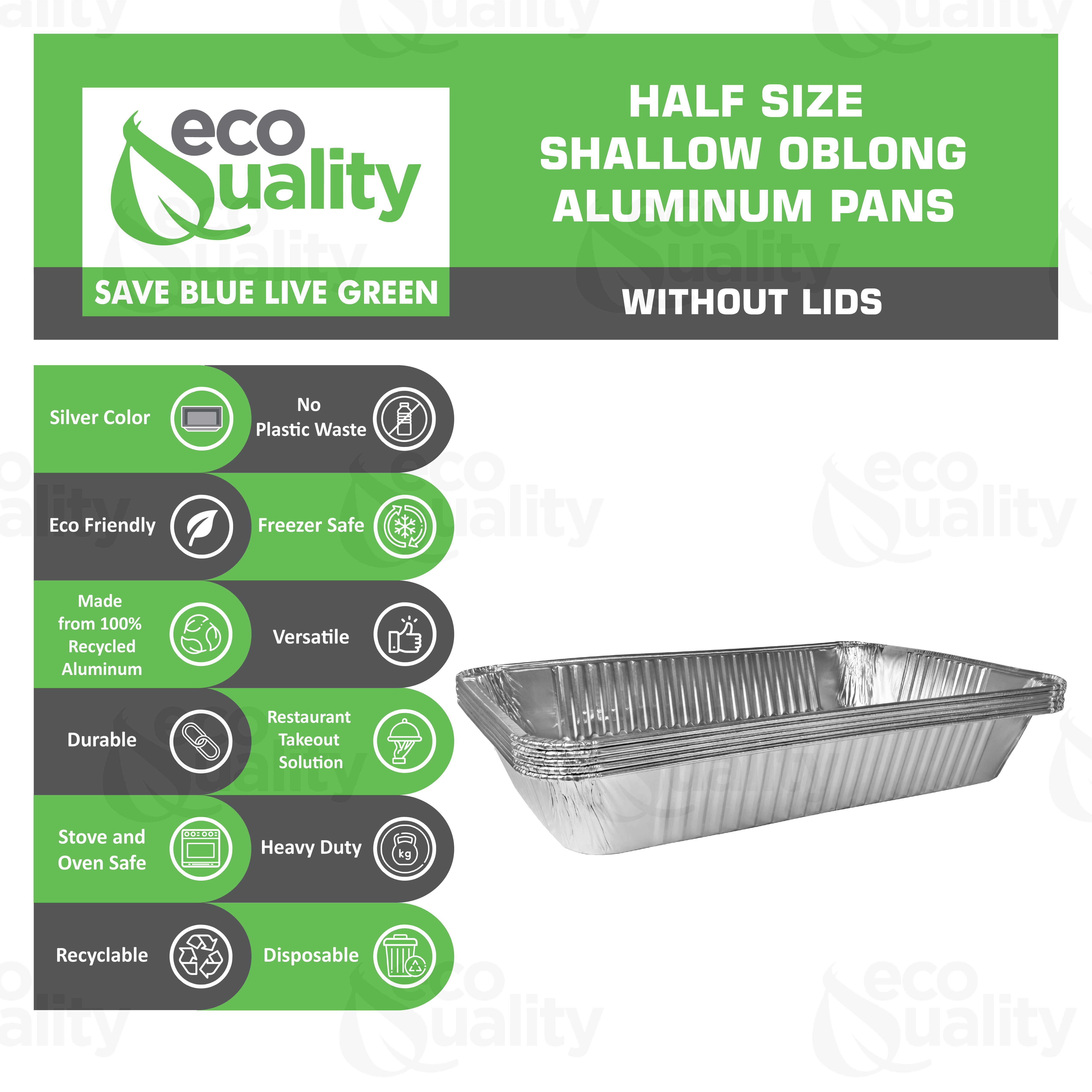 Stock Your Home 9x13 Pans with Lids (10 Pack) - Aluminum Foil Pans wit