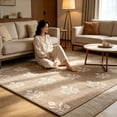 thumbnail image 5 of YoGold Boho Floral Outdoor Rug – 213x160cm Large Weather-Resistant Patio Mat, Soft Beige Base B (Polyester), 5 of 5