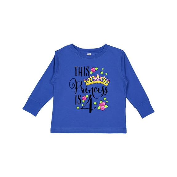 Inktastic This Princess is Four 4th Birthday Girls Long Sleeve Toddler T-Shirt