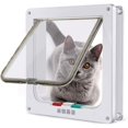 thumbnail image 1 of Puerta para animales pequeños para gatos y perros, color blanco, fácil instalación, puerta para gatos con cerradura y túnel, 1 of 5