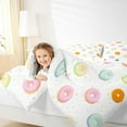 thumbnail image 4 of jejeloiu Colorful Doughnut Queen Comforter Set,Sweet Dessert Bedding Sets,Rainbow Polka Dots Bedding Comforter Set For Girls Teens,Super Cozy Room Decor Reversible,3-Piece, 4 of 8