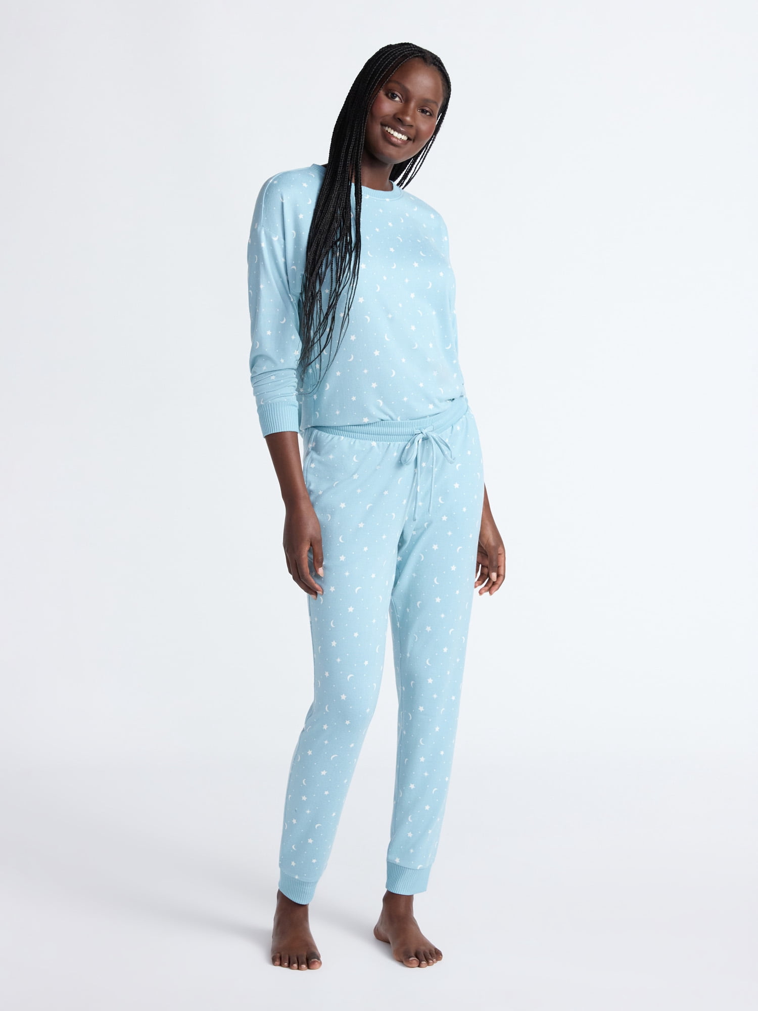 Joyspun Women's Cozy Lounge Collection Hacci Knit Sleep Joggers, 29'' Inseam, Sizes XS-3X