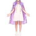 thumbnail image 2 of Girls' Christmas Sequin Shawl 3-10Y - Sparkly Hooded Stage Performance Cape for Festival Dress-Up & Party Outfits, 2 of 5