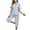 Light Grey, variant on EA'S SECRET 100% Cotton Women's Pajama Sets Short Sleeve Button Down Capri Nightwear V Neck Pjs Sleepwear with Pockets(Black,XL)
