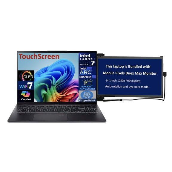 Acer Swift 16 AI AI PC Laptop 16.0in Touchscreen OLED 2.8K Display (Intel Ultra 7-256V, 16GB LPDDR5X, 2TB PCIe SSD, Intel Arc, Backlit KB, Fingerprint, Win 11 Home) w/Duex Max DS Monitor