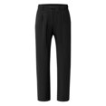thumbnail image 2 of Men's Linen Blend Drawstring Casual Pants Black S, 2 of 7