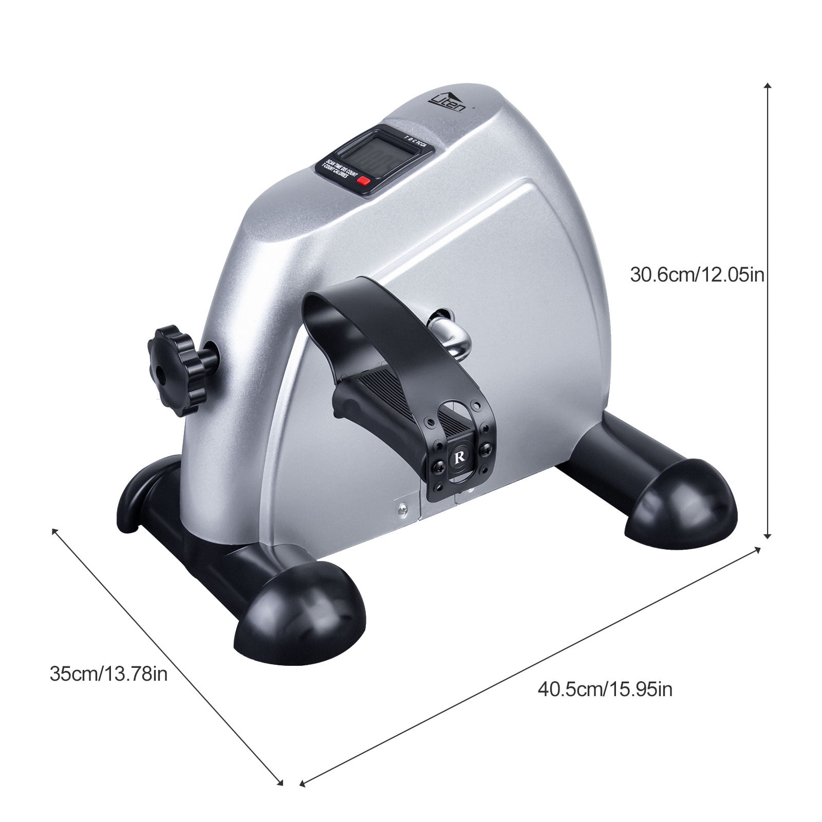 Uten Under Desk Bike Pedal Exerciser, Indoor Cycling & Mini Exercise Bike for Legs & Arms for Home Office, 240 lb Capacity, Silver