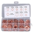 thumbnail image 1 of 200Pcs Oil Drain Plug Gasket Red Copper Heating Processing 9 Types Oil Sealing Drain Plug Washer M5‑14, 1 of 5
