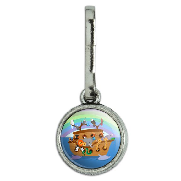 Noah's Ark with Animals Antiqued Charm Clothes Purse Suitcase Backpack Zipper Pull Aid