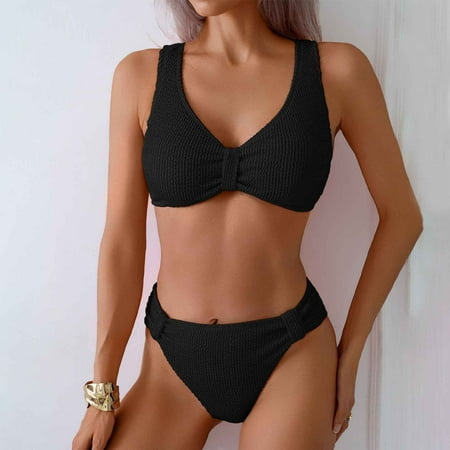 CaiJunJia Bikini No Boundaries Womens Swimsuits Sexy Thong Micro Bikini Ditsy Floral Two Piece Sets Bathing Suit Color Block Bandeau Swim Top