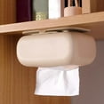thumbnail image 4 of Wall Mount Silicone Tissue Holder - Space Saving Rectangle Paper Container for Bedroom, Kitchen and Vehicle Interior Organization - Brown, 4 of 4