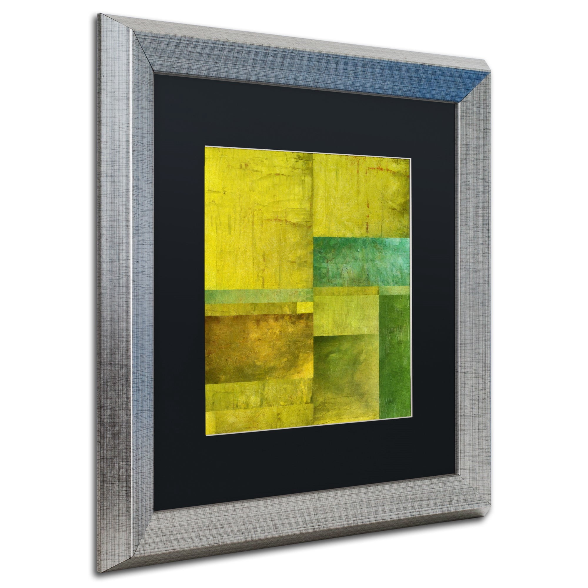 Trademark Fine Art "Essence of Green" Canvas Art by Michelle Calkins, Black Matte, Silver Frame