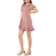 thumbnail image 5 of Vestido casual de cuadros con cuello Peter Pan y volantes para mujer Inspire Chic, talla XL, color rosa, 5 of 6