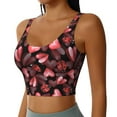 thumbnail image 2 of Pofeuu Ladybugs and Red Hearts Print Sports Bra for Women Sexy Vest Yoga Running Gym Fitness Crop Bras Tops-Medium, 2 of 8