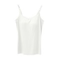 thumbnail image 2 of Fanxing Plus Size Camisole Tops for Women Built in Bra with Padding Spaghetti Strap Tank Top with Shelf Bras White,S, 2 of 5