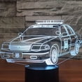 thumbnail image 6 of YSITIAN Police Car 3D LED Night Light Table Desk Optical Illusion Lamps 7 Color Change Acrylic Touch Switch Room Decor YT05-211, 6 of 8