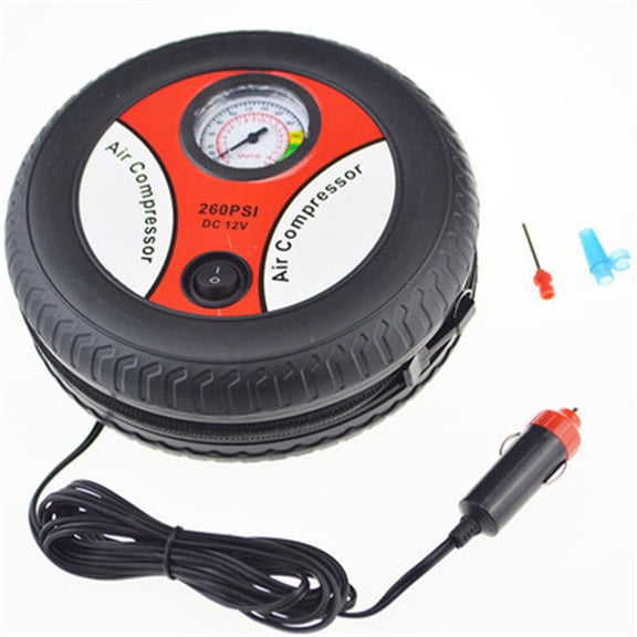 WORGEOUS  260 PSI Car Air Pump Compressor Portable Tire Inflator for Tires Black