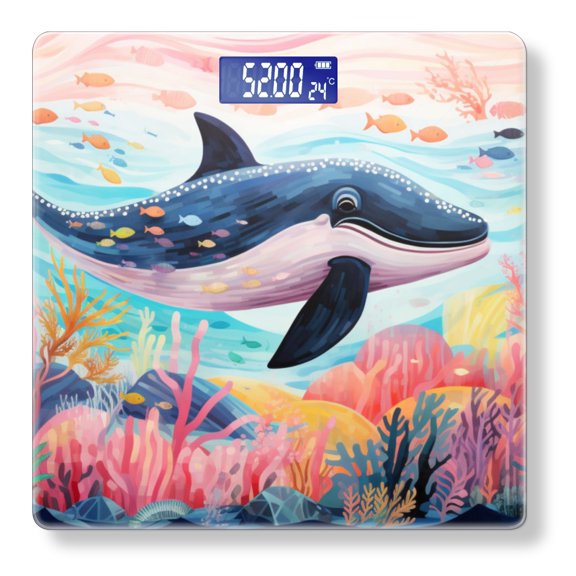 High Precision Body Weight Scale Smart Bathroom Scales with Large LCD Display(400lbs),Decorative for Bedroom-Massive Whale The Master Of The Oceans