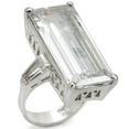 thumbnail image 1 of Alamode LO1429-13 Bague en Laiton Rhodié pour Femmes avec CZ de Qualité AAA en Transparent - Taille 13, 1 of 1