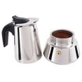 thumbnail image 3 of Biggcoffee Stovetop Espresso Maker, Moka Pot, Italian Coffee Maker, Coffee Percolator, Stainless Steel Moca Pots, 4 Cups Coffee Maker 6.76 oz/200 ml (Silver, Black), 3 of 9
