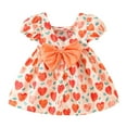 thumbnail image 1 of Robes pour Bébé Fille, Robe Décontractée à Manches Courtes avec Nœud dans le Dos, Robe d'Été Sans Manches pour Enfants, Robe Orange 2 Ans-3 Ans, 1 of 3