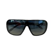 Quay Australia Center Stage Shield Sunglasses Black Ink Taupe
