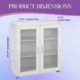 thumbnail image 3 of Kings Brand Furniture Wood Curio Accent Cabinet with 2 Frosted Glass Doors, 3 Inner Shelves, White, 3 of 7