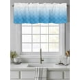 thumbnail image 4 of Blue White Valances for Windows, Rod Pocket Kitchen Valance Curtains - Soft & Washable Small Window Treatment for Living Room,&nbsp;Bathroom, Abstract Lines Texture, 54x18inch, 4 of 9