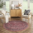 thumbnail image 4 of Nourison New Concept Washables 7'10" x Round Brick Vintage Indoor Non-Slip Flatweave Rug, 4 of 10