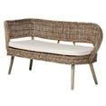 thumbnail image 4 of Baxton Studio Raisa Seagrass, Rattan and Acacia Wood BOHO Dining Nook Set, 4-Piece, Greywashed, 4 of 10
