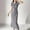 Gray, variant on Drses‌‌ ‌‌‌‌‌‌‌‌‌‌‌‌‌‌‌‌‌‌‌‌‌‌‌‌‌‌Women's Button-Down Ribbed Knit Dress - Short Sleeve Turndown Collar Bodycon for Office Parties & Casual Wear