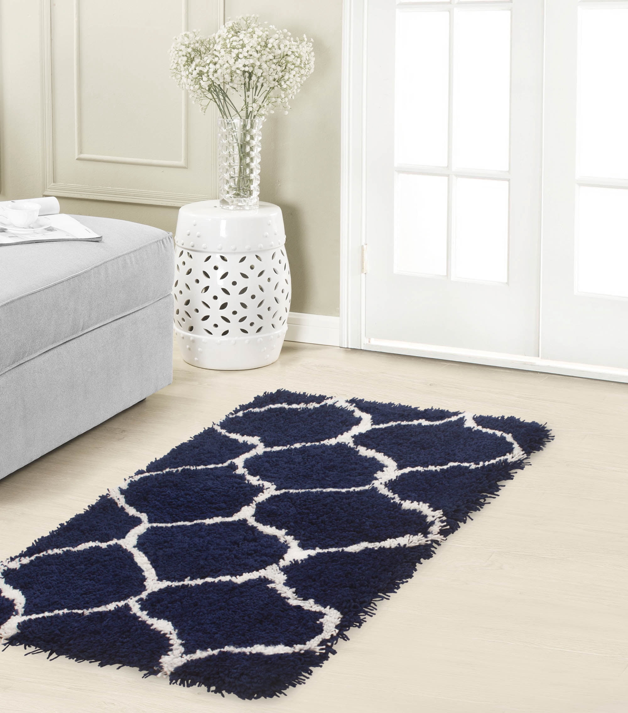 Vista Living Chunky Shag Collection Geometric Modern Area Rug
